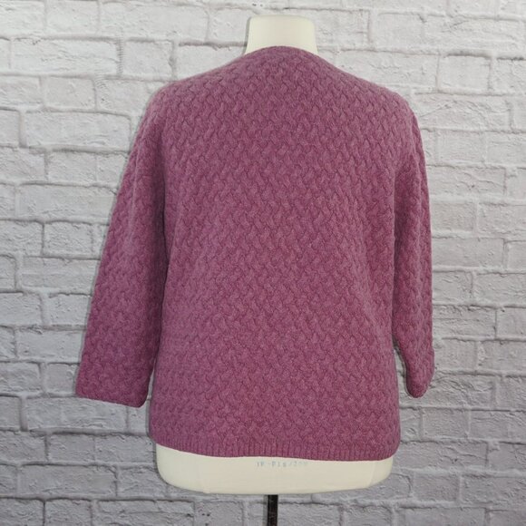 Vintage 90s Lambswool Cardigan Sweater 1x - Picture 3 of 7